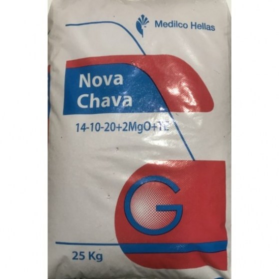 Λίπασμα Κοκκώδες Nova Chava 14-10-20+2MgO+TE 25Kgr